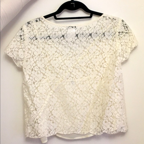 Talula Cropped Lace Shirt with Scoop Neck - Picture 2 of 7